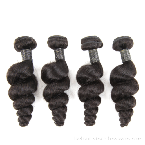Loose Wave  Malaysian Hair Bundles 100% Human Hair Extensions Natural Color 3/4 Pieces No Tangle Hair Weave
